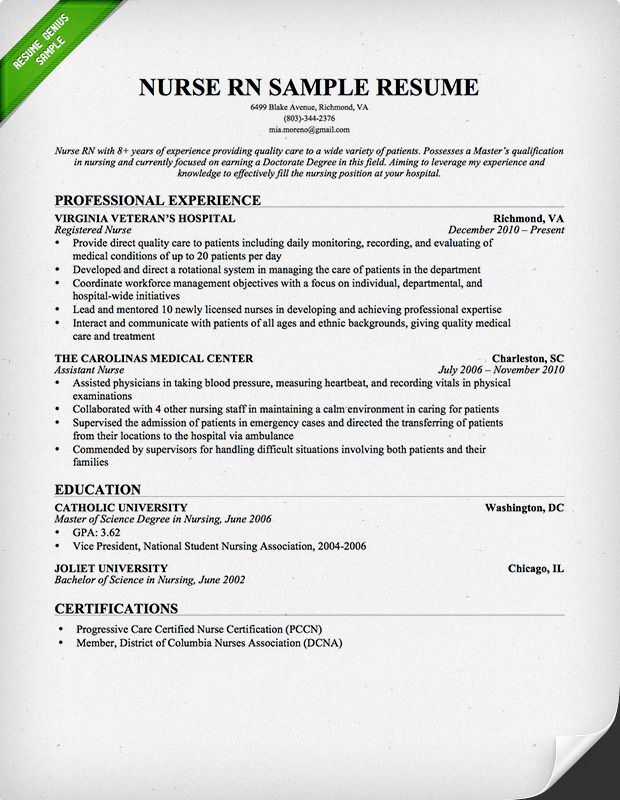 Nursing Resume Sample & Writing Guide Resume Genius Teacher resume