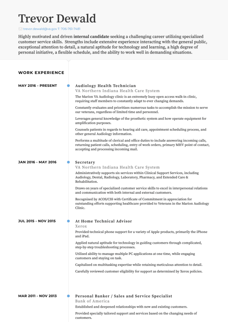 Technical Support Resume Sample For Fresher