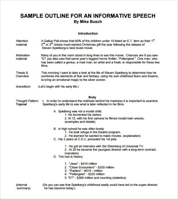 Informative Speech Examples For Highschool Students
