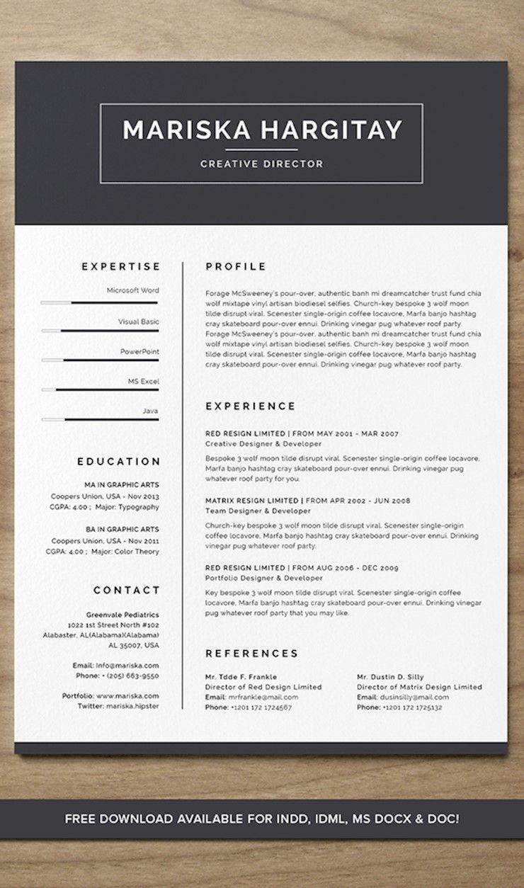Modern Resume Template Docx Free Download