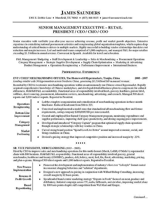 Retail Executive Sales resume examples, Executive resume template