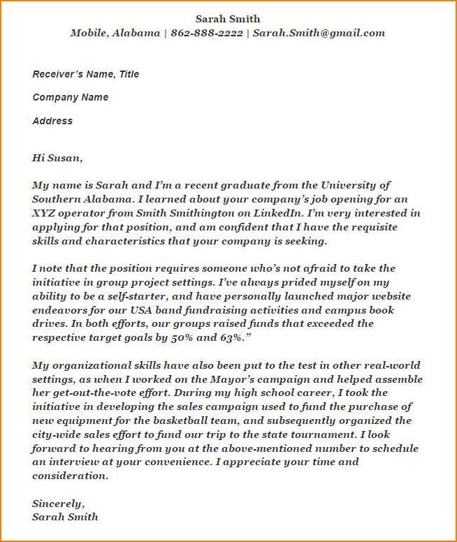 Teacher Cover Letter Without Experience
