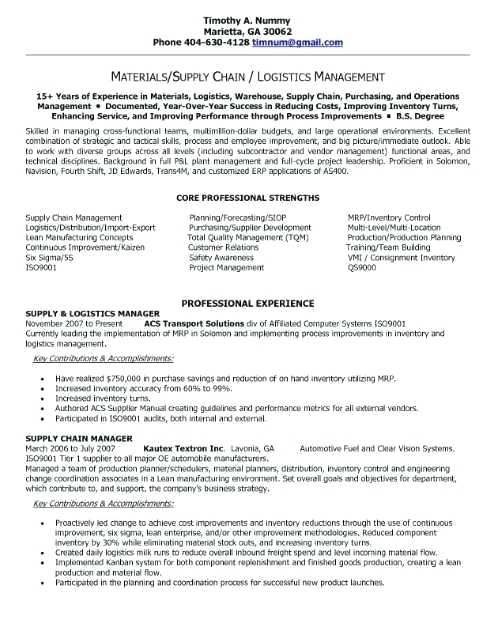 Supply Chain Coordinator Cover Letter Sample