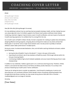 Coaching Cover Letter Free Sample Download Resume Genius