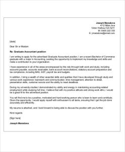 Accounting Graduate Cover Letter Template Online Cover Letter Library