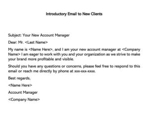 Sample Letter Introducing Yourself To Clients / Introduction Email To