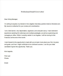 Cover letters for resumes email February 2021