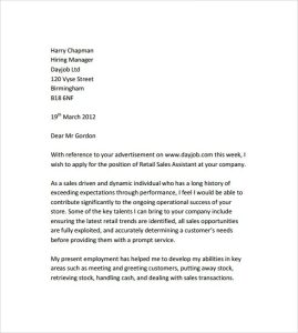 FREE 9+ Sample Retail Cover Letter Templates in PDF MS Word