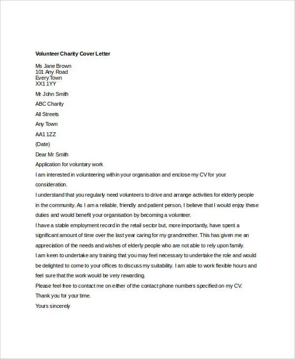 How To Write A Cover Letter For A Volunteer Job