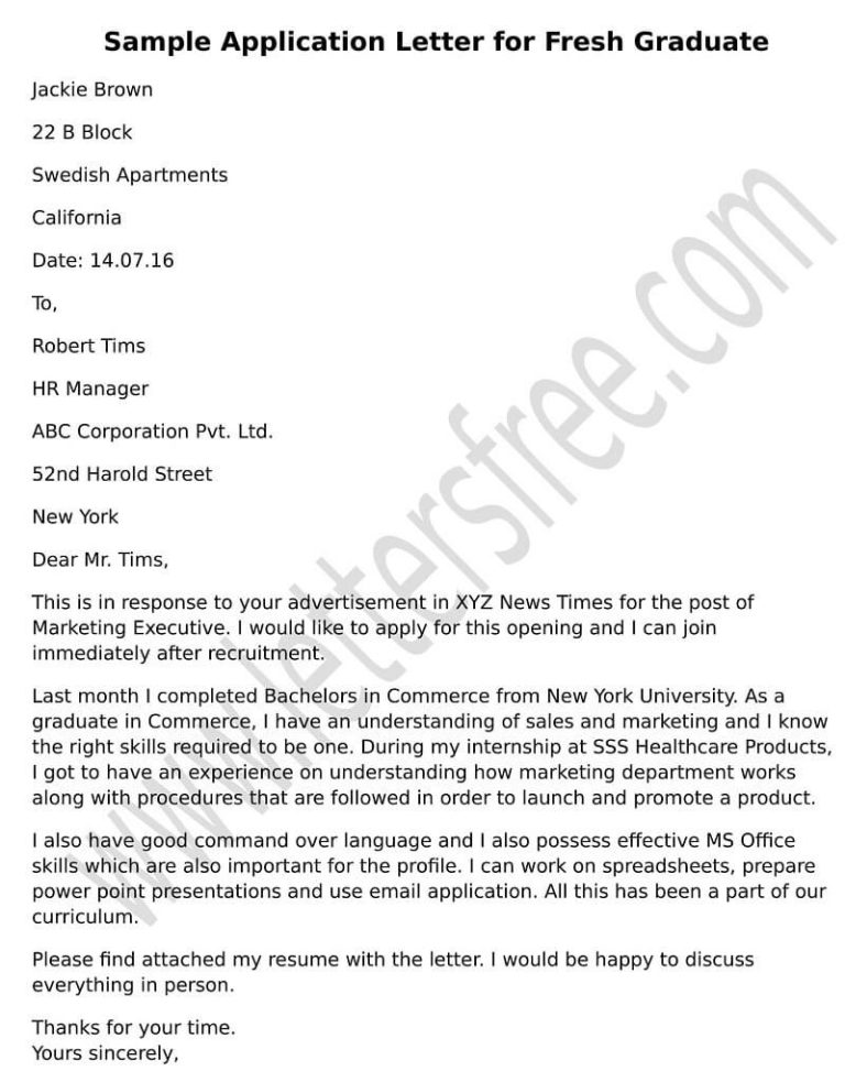Sample Of Application Letter For Teacher Fresh Graduate In Philippines