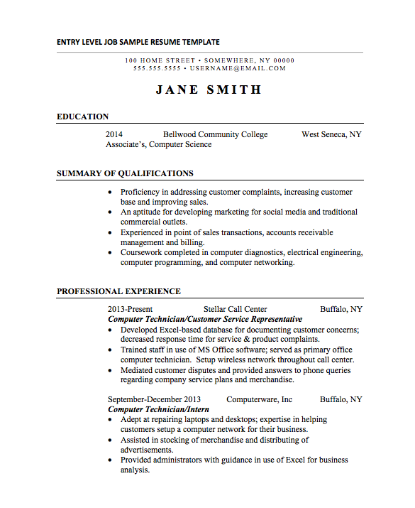 College Student Professional Summary Examples