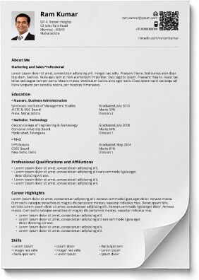 What Is Format Of Cv