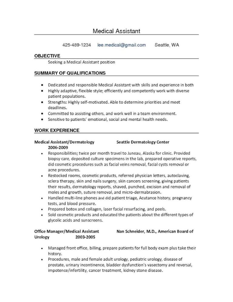 Healthcare Resume Examples 2019