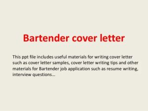 How To Write A Cover Letter For Bartending Job Cover Letter Jobs
