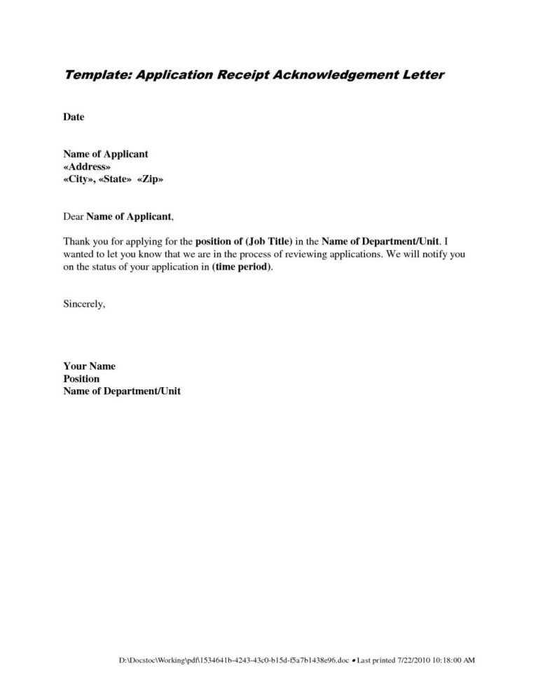 Sample Cover Letter Template Word Doc