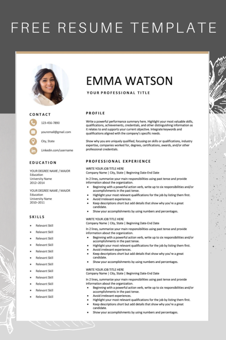 Free Cv Templates Download