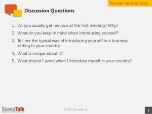 Beginner writing introduce yourself in a business setting Lesson