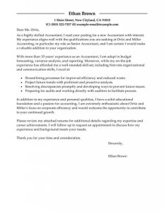 Accounting Cover Letter Template Business Format