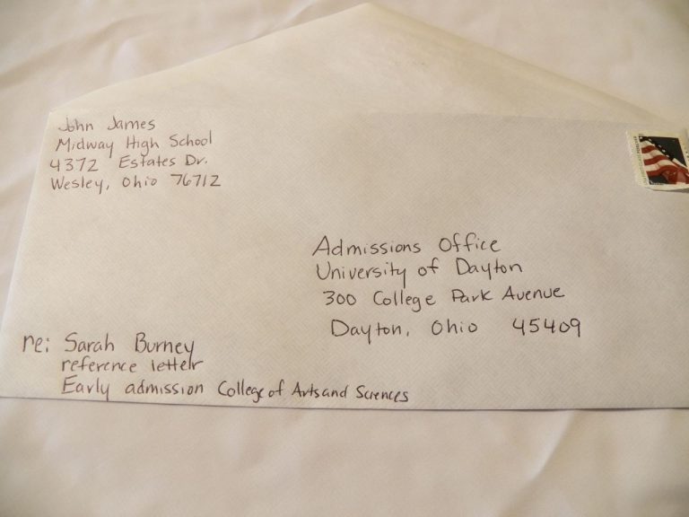 Sample Letter Envelope Address