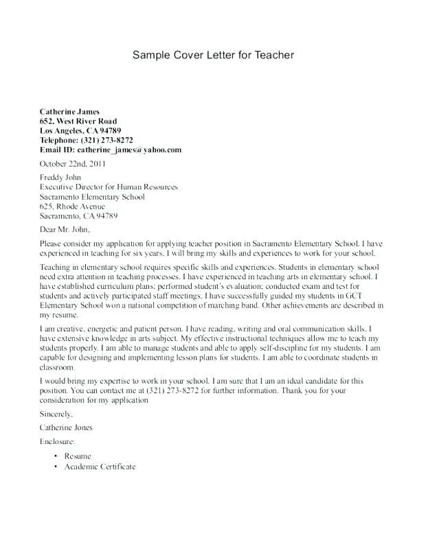 Supporting Letter For Teaching Job Application