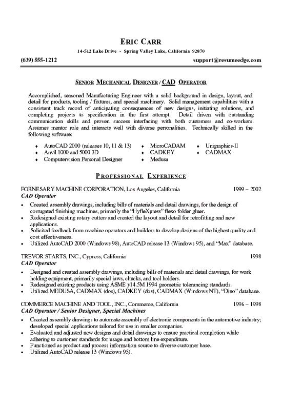Experienced Mechanical Production Engineer Resume