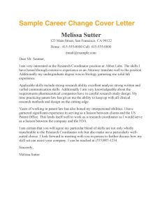 Career Change Cover Letter No Experience Collection Letter Template