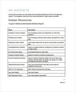 Hr Management Report Template (7) TEMPLATES EXAMPLE TEMPLATES