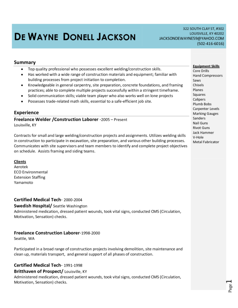 Nail Technician Resume Template