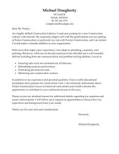 Best Construction Labor Cover Letter Examples LiveCareer