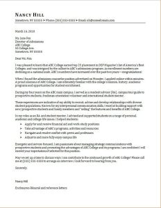 Admissions Counselor Cover Letter Sample