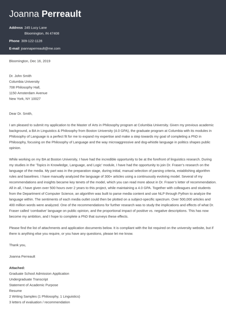How To Write A Graduate Cover Letter