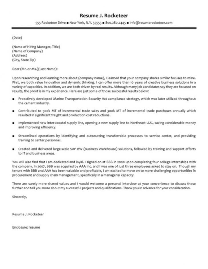 Supply Chain Intern Cover Letter Examples