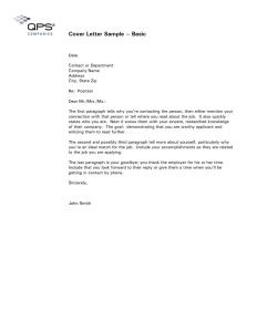 How To Write A Quick Cover Letter Sample Cover Letter