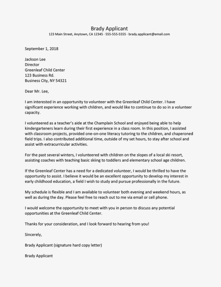Sample Cover Letter For Teacher With No Experience