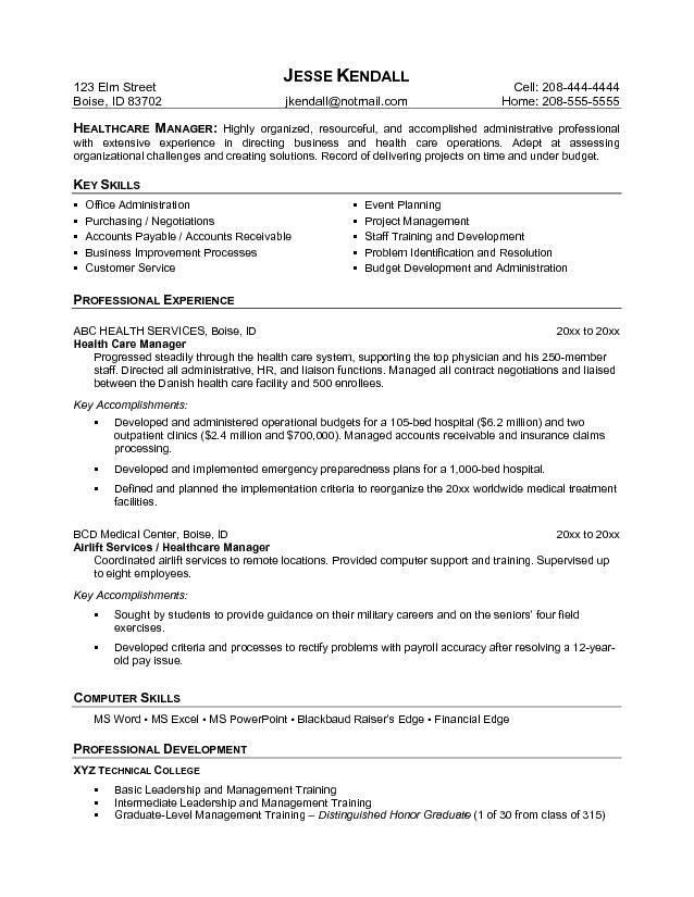 Healthcare Resume Skills Examples
