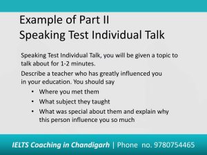 PPT introduction of ielts speaking module PowerPoint Presentation