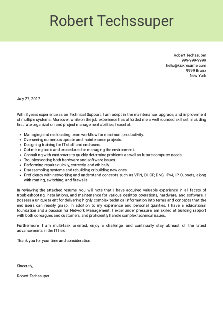 Sample Cover Letter For Teacher Position With No Experience