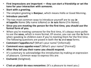 Introduce yourself in french