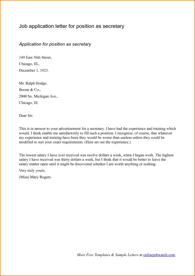 How To Write A Cover Letter For An Application Form