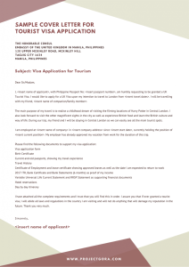 How To Write Cover Letter For Tourist Visa Application
