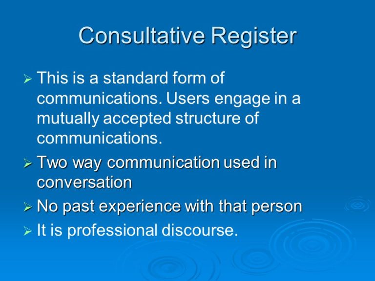 Example Of Consultative Style Dialogue