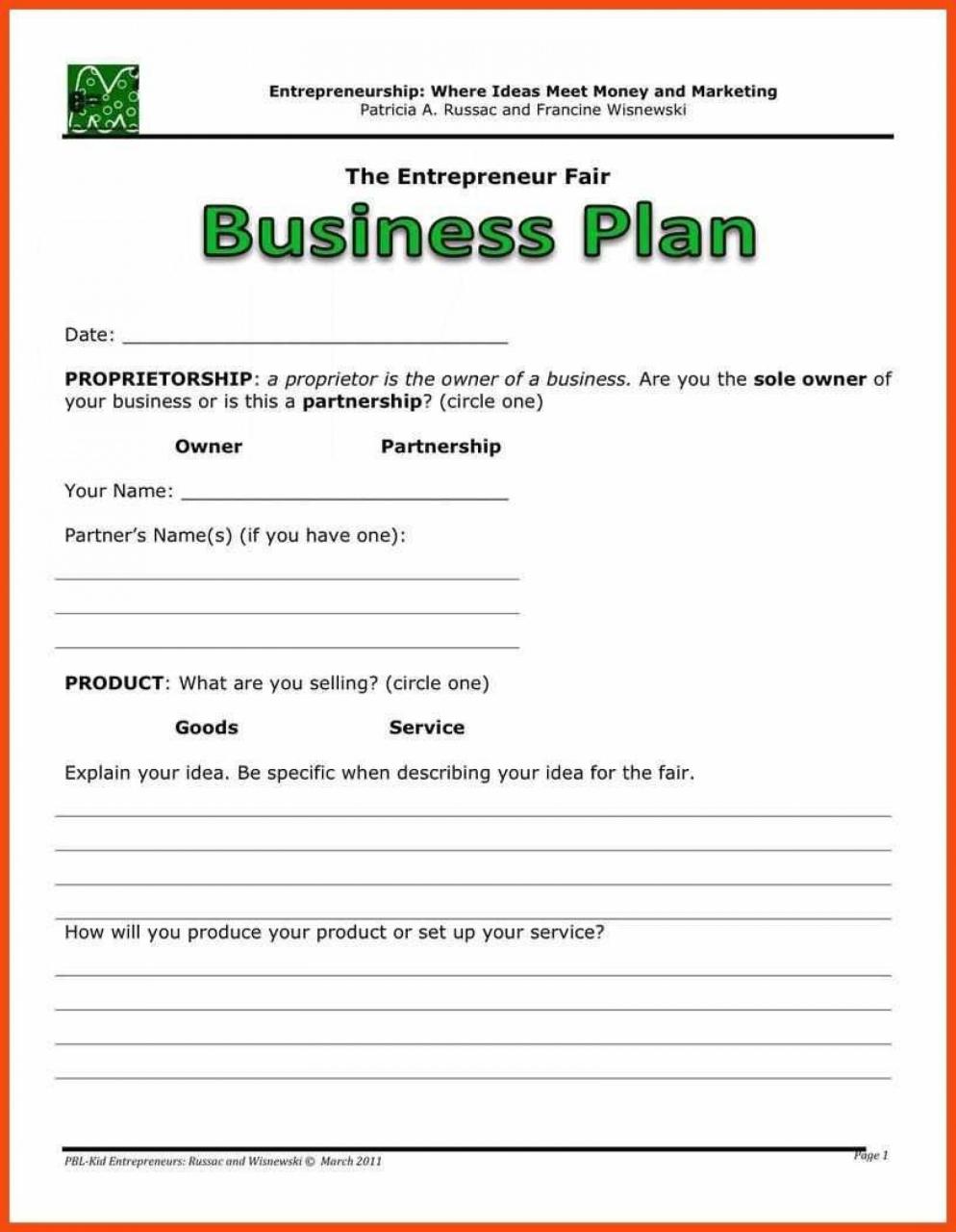 how do you write a business plan example pdf