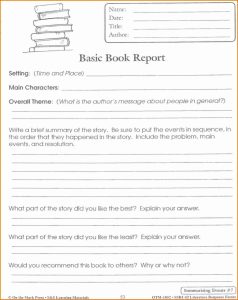 10 7th Grade Book Report Format Template Free Download