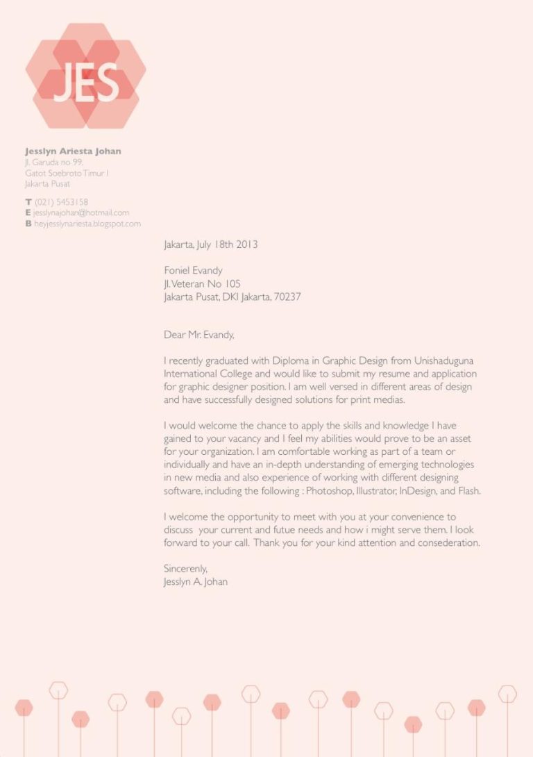 Graphic Design Cover Letter Template