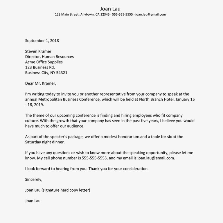 How To Write A Business Letter Example