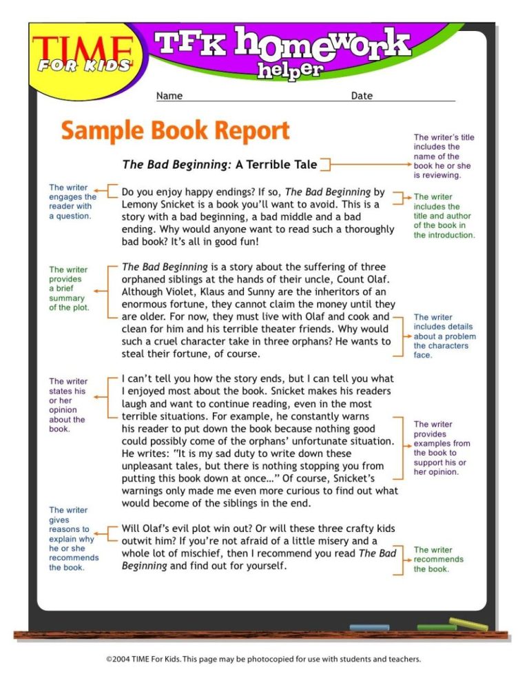 How To Write A Book Report Pdf