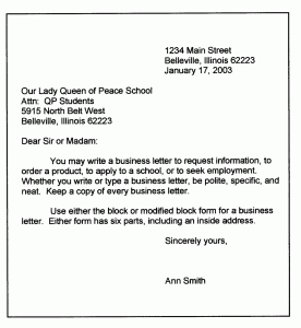 Personal Business Letter Format Sample business letter, modified