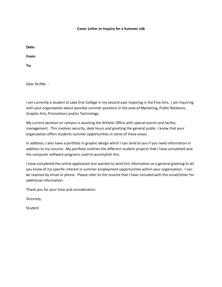 Free Online Cover Letter Examples