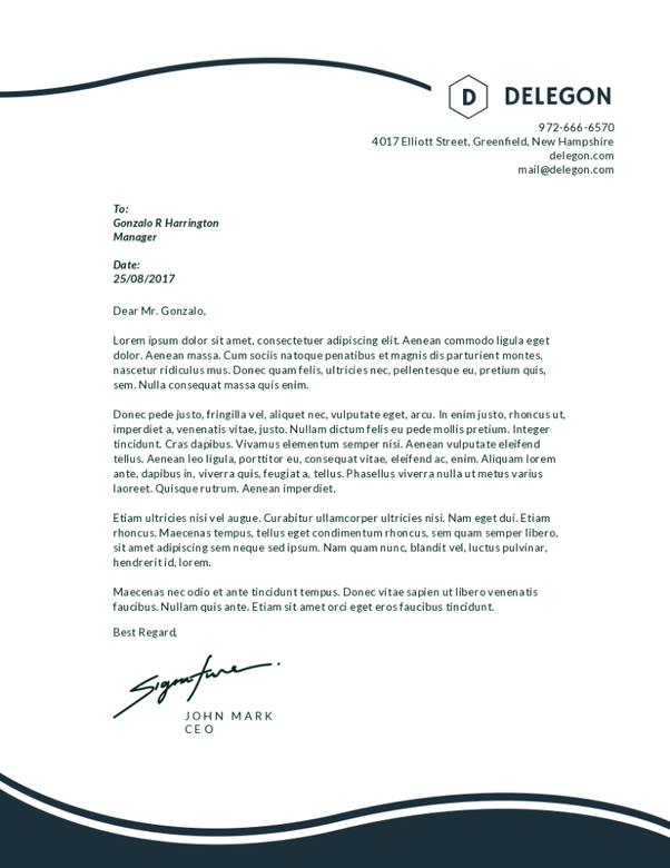 How To Write A Business Letterhead