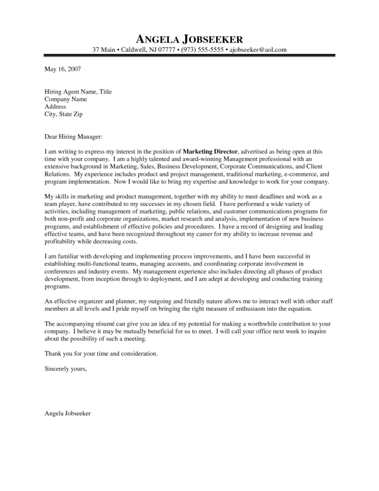 Consulting Company Cover Letter Sample